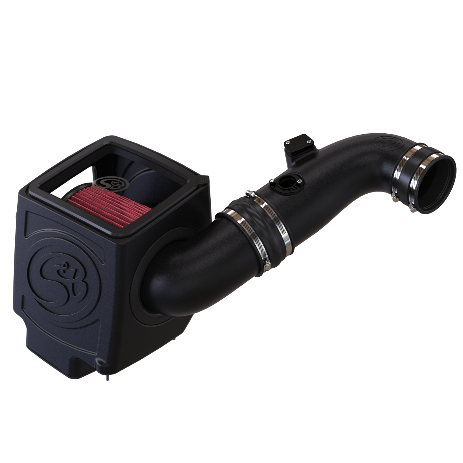 Cold Air Intake For 11-16 Chevrolet Silverado GMC Sierra V8-6.6L LML Duramax Cotton Cleanable Red S&B