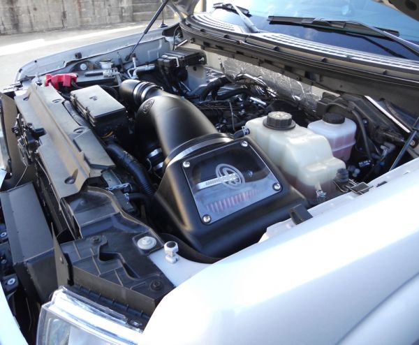 Cold Air Intake For 11-14 Ford F150 V6-3.5L Ecoboost Dry Dry Extendable White S&B