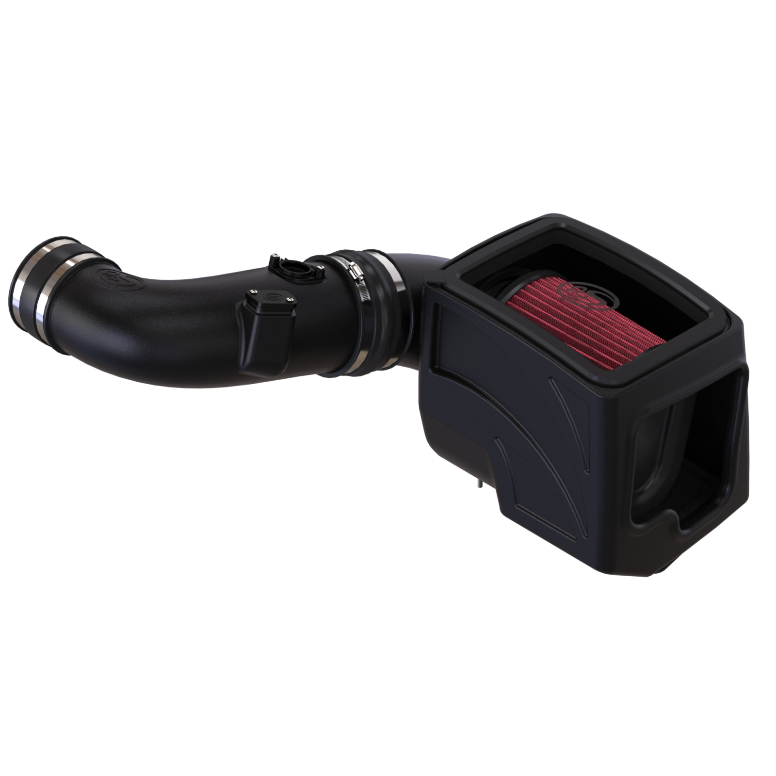 Cold Air Intake For 11-16 Chevrolet Silverado GMC Sierra V8-6.6L LML Duramax Cotton Cleanable Red S&B