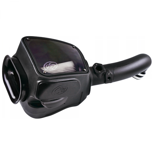 Cold Air Intake For 16-18 Nissan Titan, V8-5.0L Cummins Dry Dry Extendable White S&B