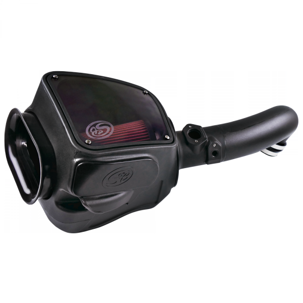 Cold Air Intake For 16-18 Nissan Titan, V8-5.0L Cummins Oiled Cotton Cleanable Red S&B