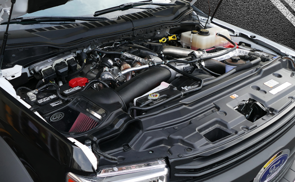 Cold Air Intake For 17-19 Ford F250 F350 V8-6.7L Powerstroke Dry Extendable White S&B