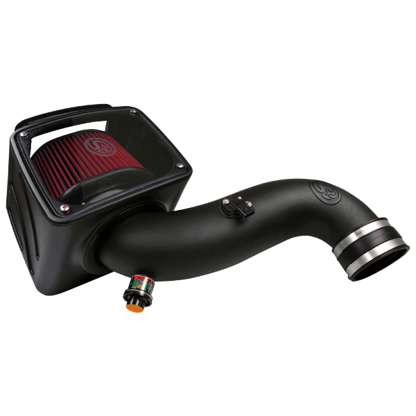 Cold Air Intake For 07-10 Chevrolet Silverado GMC Sierra V8-6.6L LMM Duramax Cotton Cleanable Red S&B