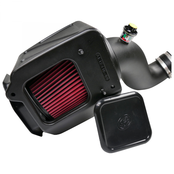Cold Air Intake For 07-10 Chevrolet Silverado GMC Sierra V8-6.6L LMM Duramax Cotton Cleanable Red S&B