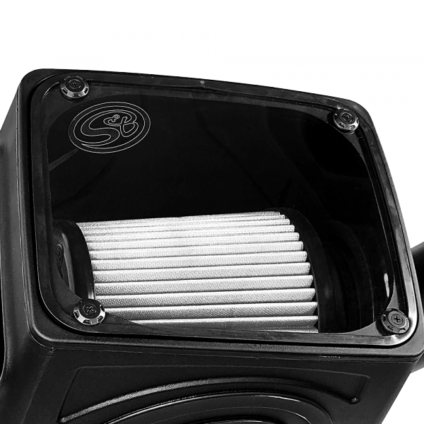 Cold Air Intake For 16-19 Silverado/Sierra 2500, 3500 6.0L Dry Extendable White S&B