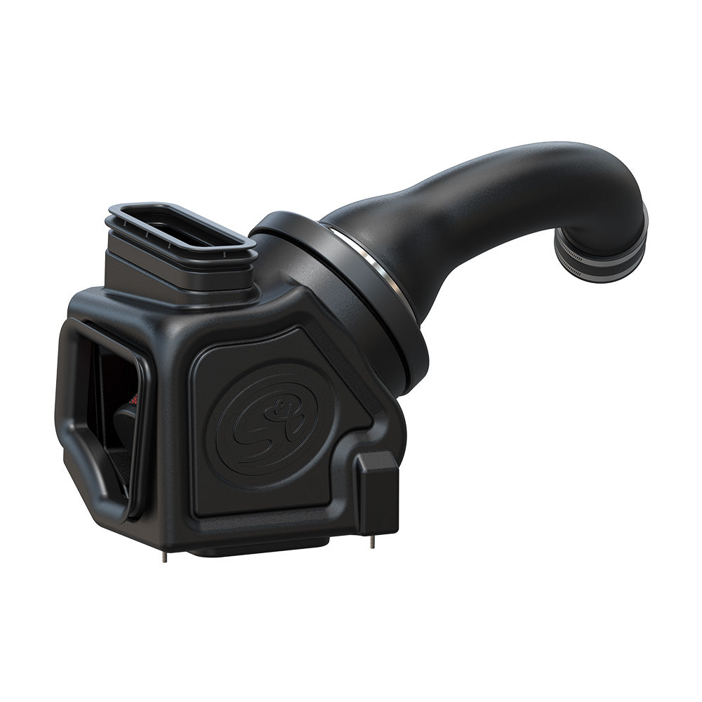 Cold Air Intake For 17-19 Chevrolet Silverado GMC Sierra V8-6.6L L5P Duramax Cotton Cleanable Red S&B