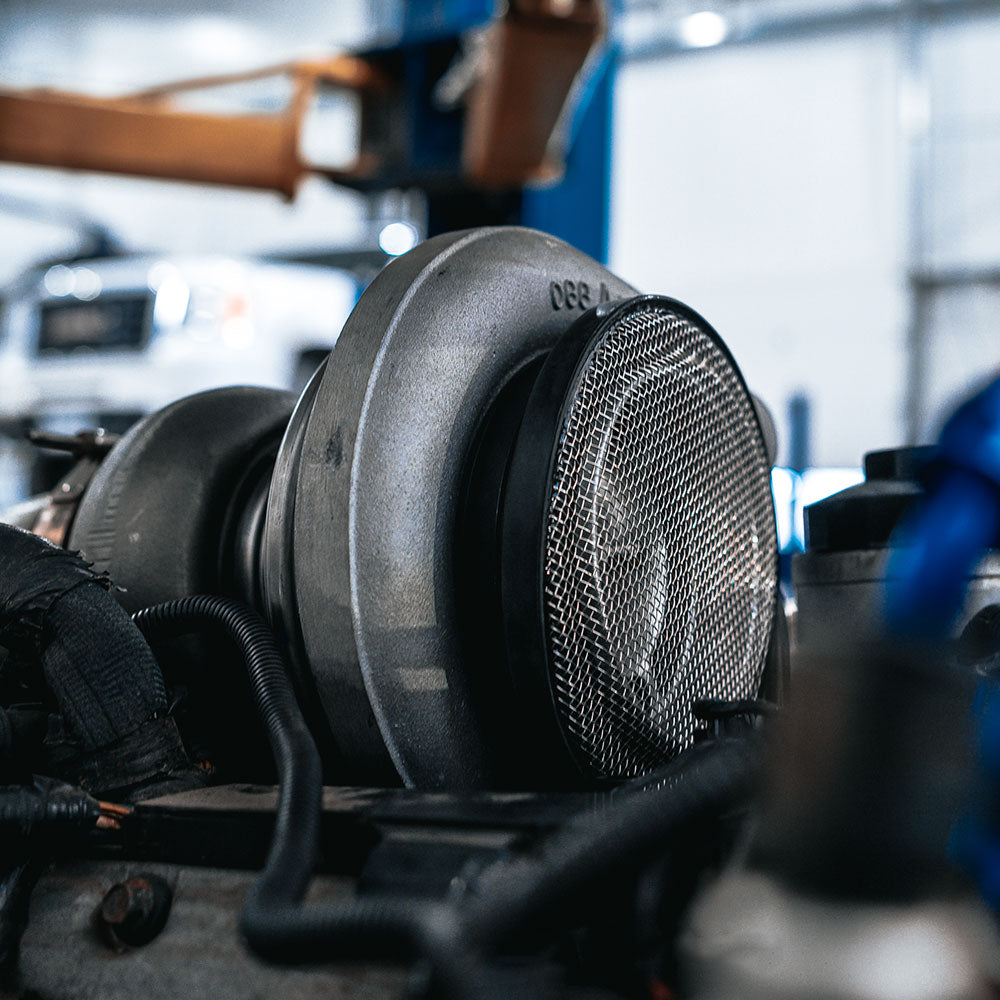 Turbo Screen 4.0 Inch Black Stainless Steel Mesh W/Stainless Steel Clamp S&B