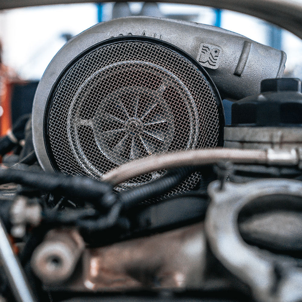 Turbo Screen 6.0 Inch Black Stainless Steel Mesh W/Stainless Steel Clamp S&B